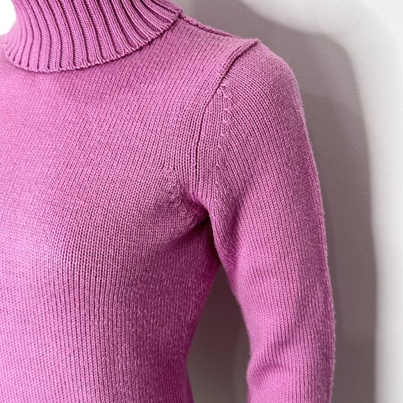 Theory Classic Wool Long Sleeve Turtleneck Sweater in Pink Women’s Size S - Picture 8 of 15